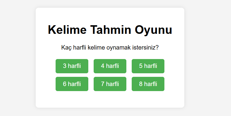 kelime tahmin oyunu